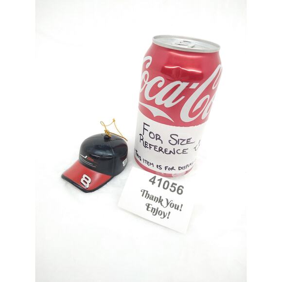 Dale Earnhardt Jr #8 Christmas Ornament Plastic Baseball Hat Miniature Red Black - Picture 10 of 16